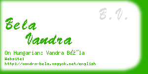 bela vandra business card